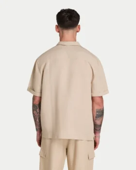 Camisa de lino de pantalón corto para hombre