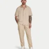 Camisa de lino de pantalón corto para hombre
