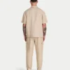 Camisa de lino de pantalón corto para hombre