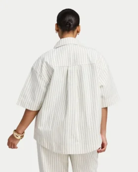 Camisas de denim de manga corta para mujer