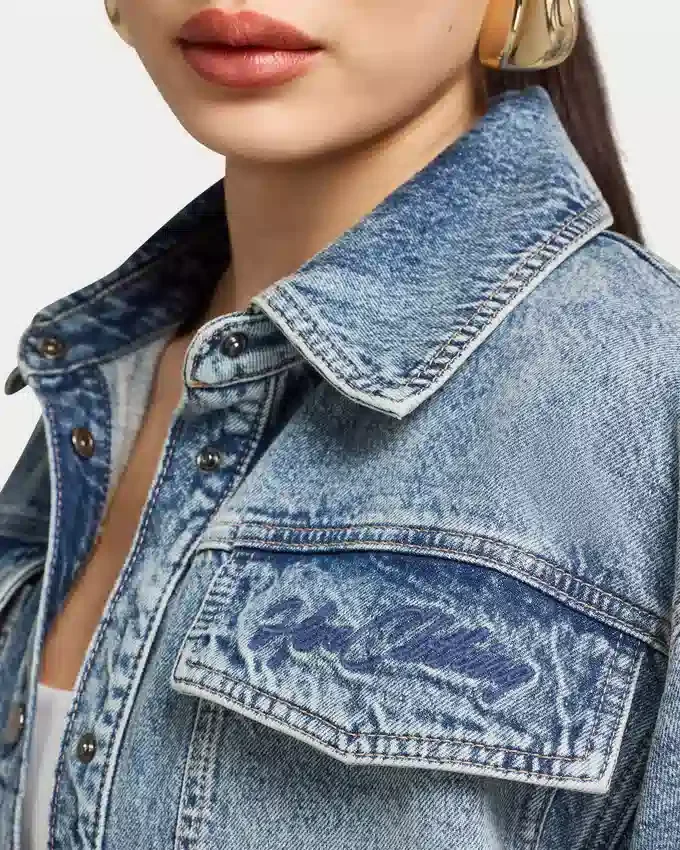 Camisas de denim de manga corta para mujer Camisas de denim de manga corta para mujer