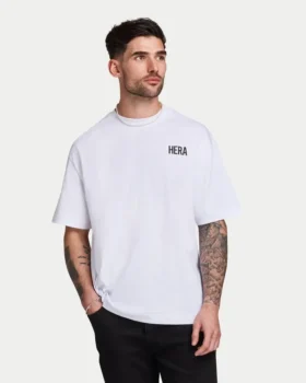 Camiseta básica oversize para hombre – blanca