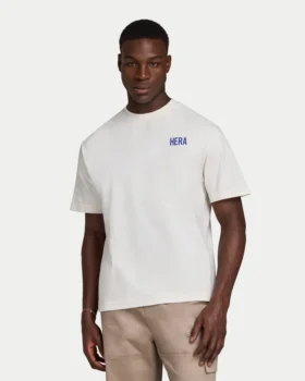 Camiseta básica oversize para hombre – blanco roto