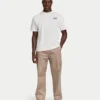 Camiseta básica oversize para hombre – blanco roto