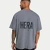 Camiseta básica oversize para hombre – gris carbón