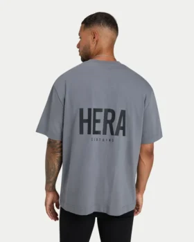 Camiseta básica oversize para hombre – gris carbón