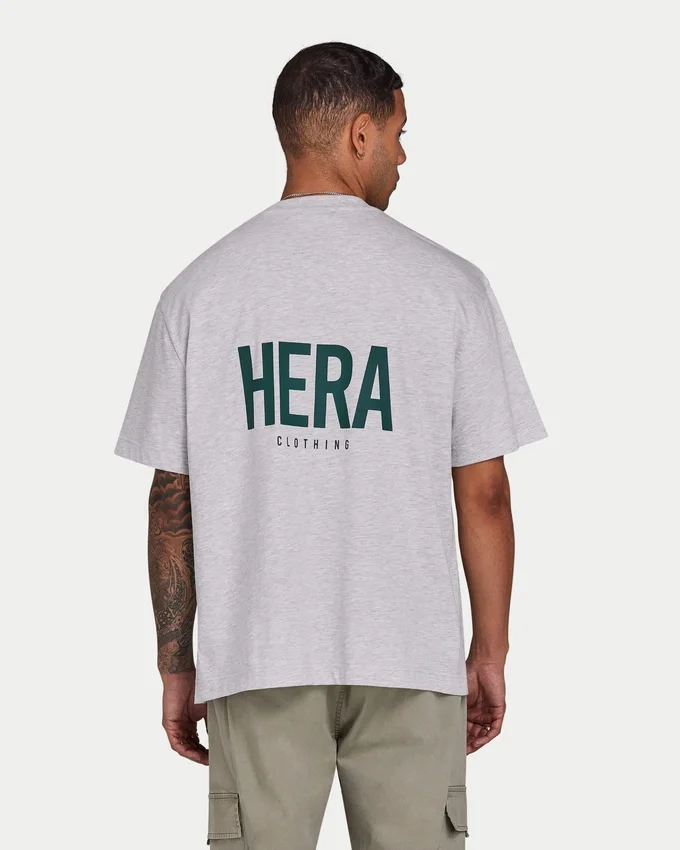 Camiseta básica oversize para hombre – gris jaspeado Camiseta básica oversize para hombre – gris jaspeado