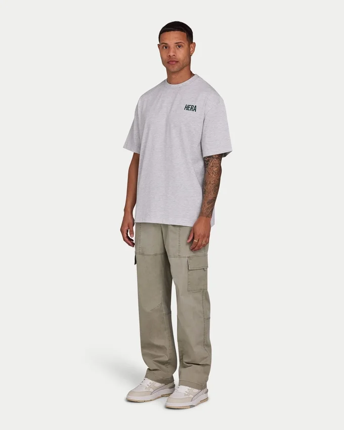 Camiseta básica oversize para hombre – gris jaspeado Camiseta básica oversize para hombre – gris jaspeado