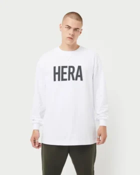 Camiseta de manga larga de la marca para hombre – blanca
