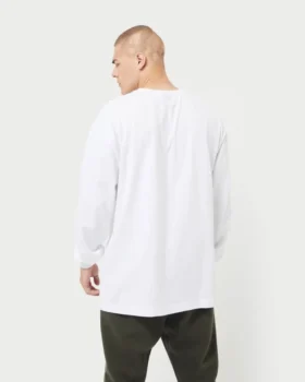 Camiseta de manga larga de la marca para hombre – blanca