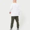 Camiseta de manga larga de la marca para hombre – blanca