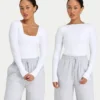Camiseta de manga larga «Dual Wear» de la colección «Essentials» para mujer – blanca