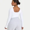 Camiseta de manga larga «Dual Wear» de la colección «Essentials» para mujer – blanca