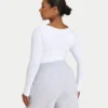 Camiseta de manga larga «Dual Wear» de la colección «Essentials» para mujer – blanca