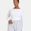 Camiseta de manga larga «Dual Wear» de la colección «Essentials» para mujer – blanca