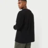 Camiseta de manga larga Label para hombre – negra
