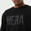 Camiseta de manga larga Label para hombre – negra