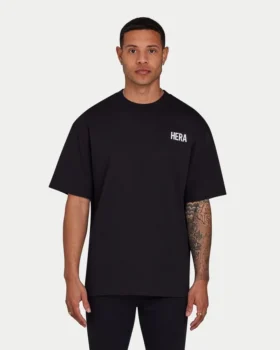Camiseta oversize básica para hombre – negra