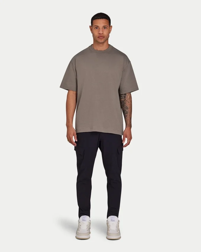 Camiseta oversize lisa para hombre – gris pantano Camiseta oversize lisa para hombre – gris pantano