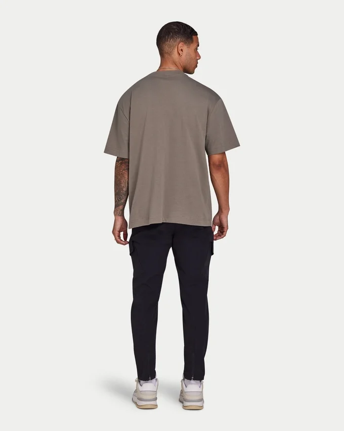 Camiseta oversize lisa para hombre – gris pantano Camiseta oversize lisa para hombre – gris pantano