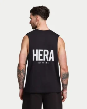 Camiseta sin mangas básica para hombre – negra Camiseta sin mangas básica para hombre – negra