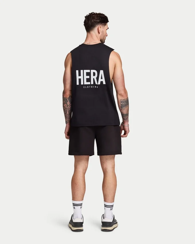 Camiseta sin mangas básica para hombre – negra Camiseta sin mangas básica para hombre – negra