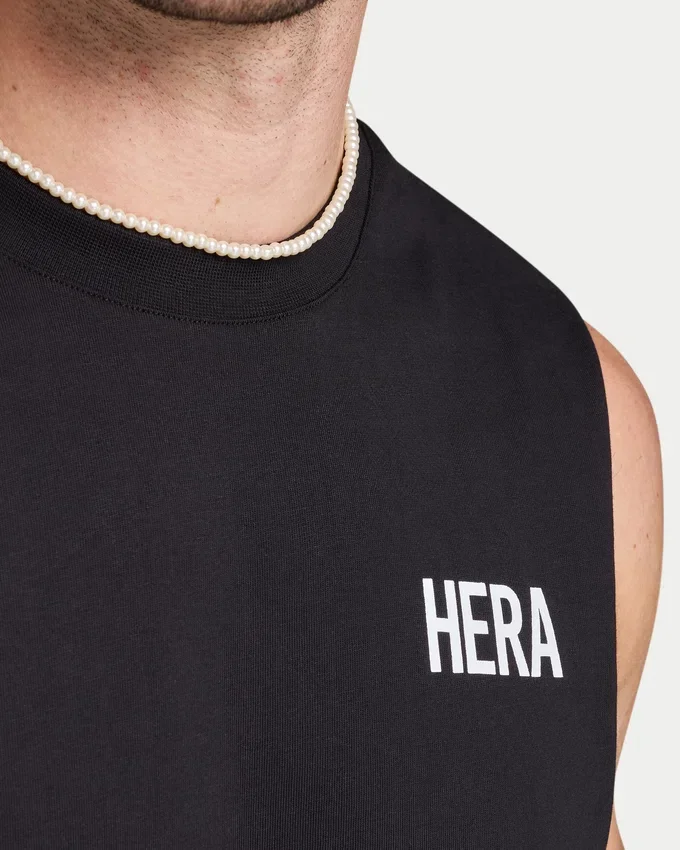 Camiseta sin mangas básica para hombre – negra Camiseta sin mangas básica para hombre – negra