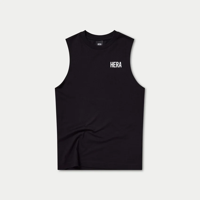 Camiseta sin mangas básica para hombre – negra Camiseta sin mangas básica para hombre – negra
