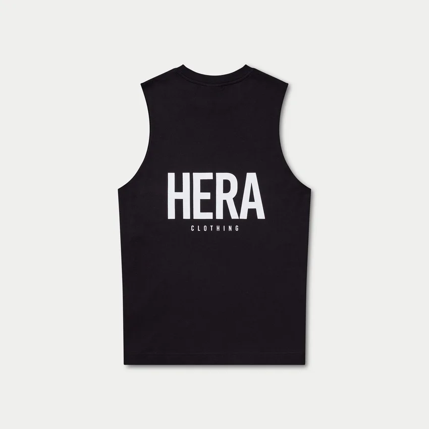 Camiseta sin mangas básica para hombre – negra Camiseta sin mangas básica para hombre – negra