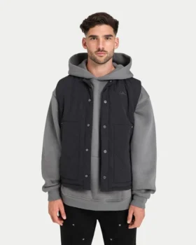 Chaleco utilitario acolchado para hombre – negro