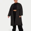 Chaqueta acolchada larga para mujer – negra
