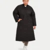 Chaqueta acolchada larga para mujer – negra