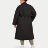 Chaqueta acolchada larga para mujer – negra
