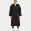 Chaqueta acolchada larga para mujer – negra