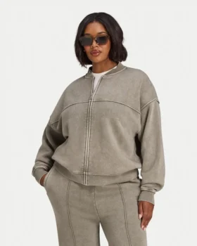 Chaqueta bomber lavada de la colección Signature para mujer