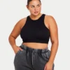 Crop top deportivo «Base Racer» para mujer – negro