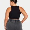 Crop top deportivo «Base Racer» para mujer – negro