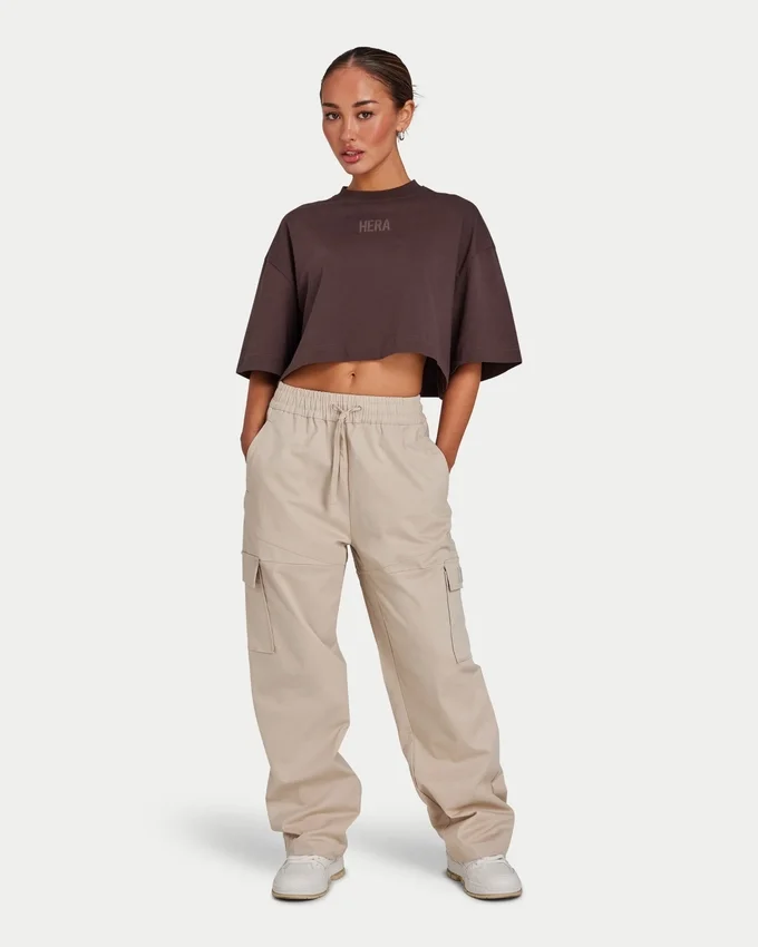 Pantalones cargo para mujer – color avena Pantalones cargo para mujer – color avena