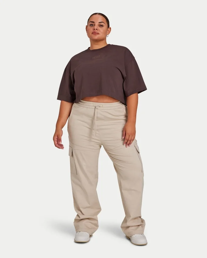 Pantalones cargo para mujer – color avena Pantalones cargo para mujer – color avena