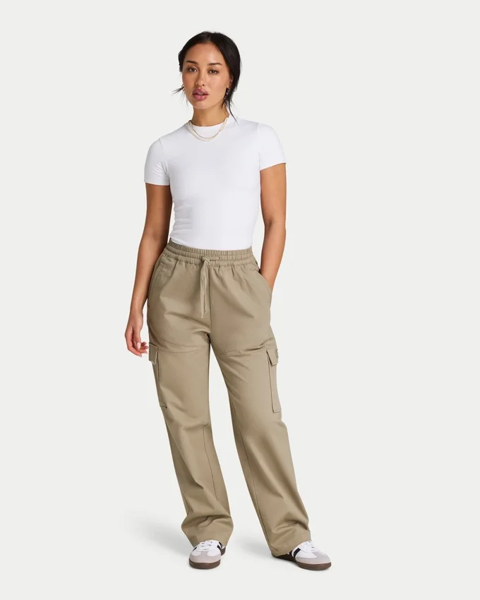 Pantalones cargo para mujer – gris verdoso Pantalones cargo para mujer – gris verdoso