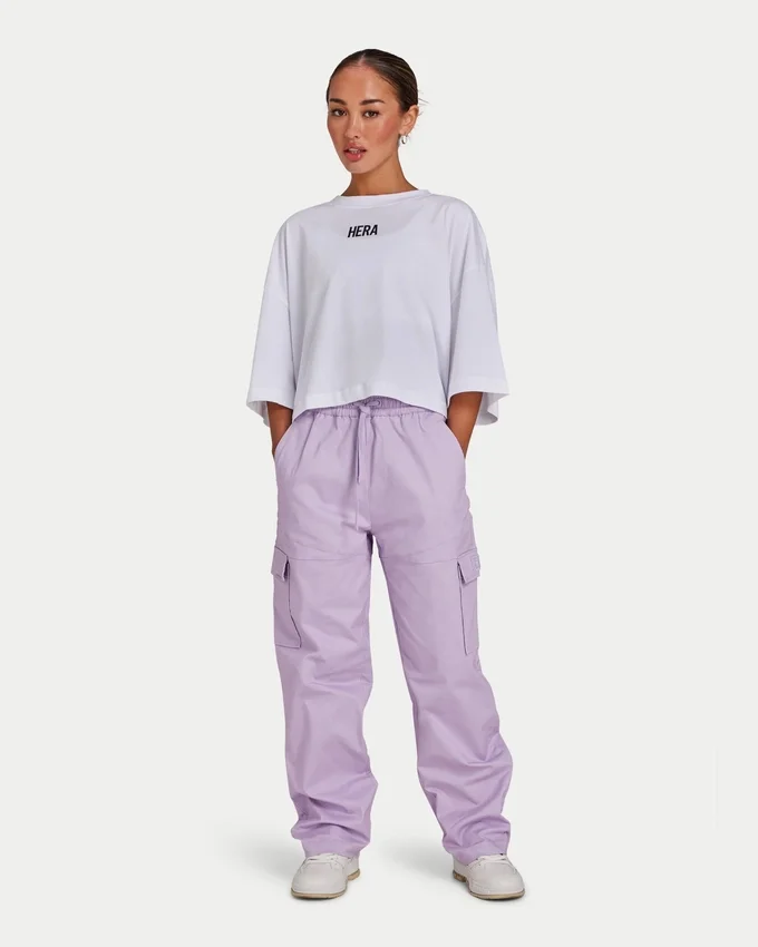 Pantalones cargo para mujer – lila primaveral Pantalones cargo para mujer – lila primaveral