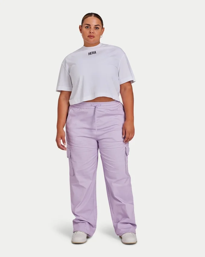 Pantalones cargo para mujer – lila primaveral Pantalones cargo para mujer – lila primaveral