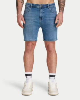 Pantalones cortos de corte ajustado para hombre – azul medio