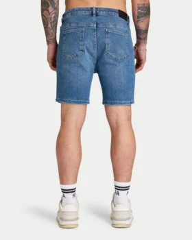 Pantalones cortos de corte ajustado para hombre – azul medio
