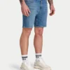 Pantalones cortos de corte ajustado para hombre – azul medio Pantalones cortos de corte ajustado para hombre – azul medio