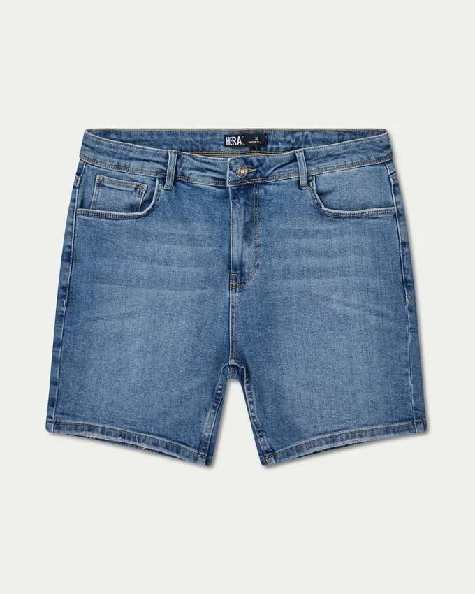 Pantalones cortos de corte ajustado para hombre – azul medio Pantalones cortos de corte ajustado para hombre – azul medio