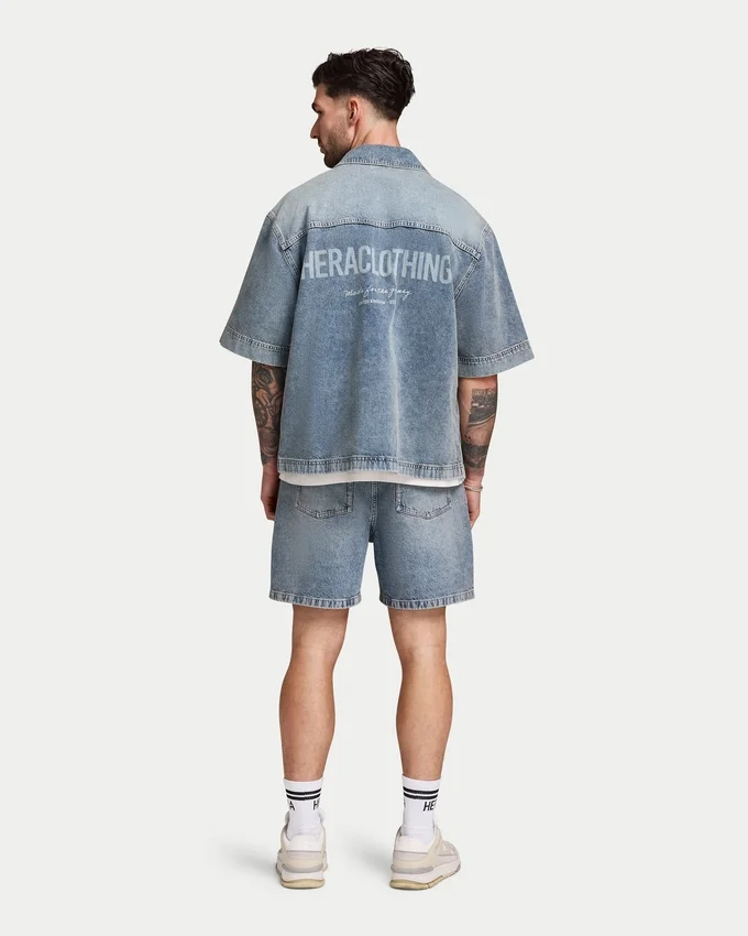 Pantalones cortos de denim holgados para hombre Pantalones cortos de denim holgados para hombre