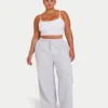 Pantalones de chándal de corte ancho para mujer – gris jaspeado Pantalones de chándal de corte ancho para mujer – gris jaspeado