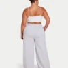 Pantalones de chándal de corte ancho para mujer – gris jaspeado Pantalones de chándal de corte ancho para mujer – gris jaspeado