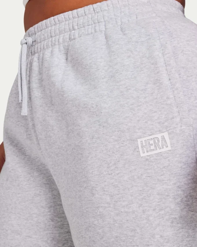 Pantalones de chándal de corte ancho para mujer – gris jaspeado Pantalones de chándal de corte ancho para mujer – gris jaspeado
